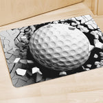 Golf Ball Breaking Wall Print Polyester Doormat
