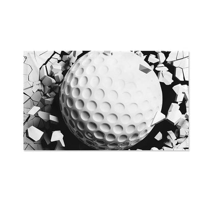 Golf Ball Breaking Wall Print Polyester Flag