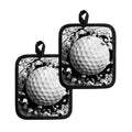 Golf Ball Breaking Wall Print Pot Holders