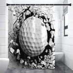 Golf Ball Breaking Wall Print Premium Shower Curtain