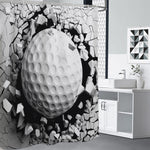 Golf Ball Breaking Wall Print Premium Shower Curtain