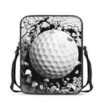 Golf Ball Breaking Wall Print Rectangular Crossbody Bag