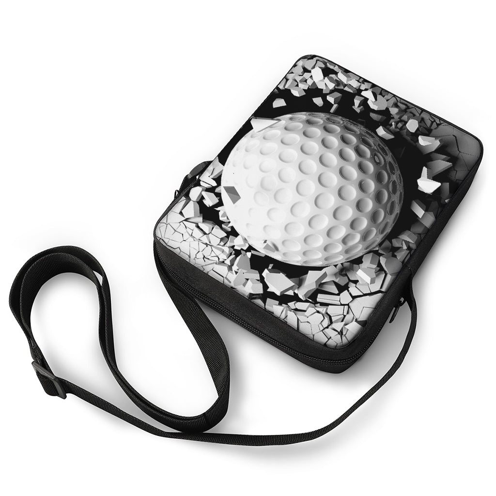 Golf Ball Breaking Wall Print Rectangular Crossbody Bag