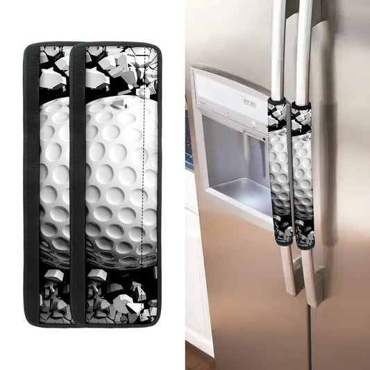 Golf Ball Breaking Wall Print Refrigerator Handle Covers