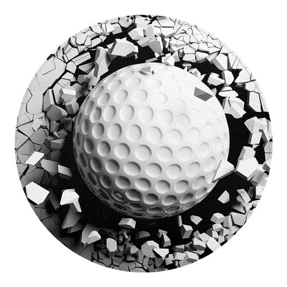 Golf Ball Breaking Wall Print Round Blanket