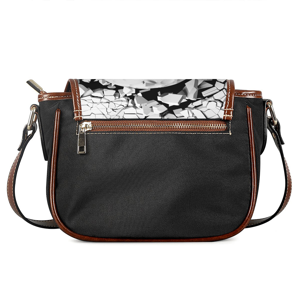 Golf Ball Breaking Wall Print Saddle Bag