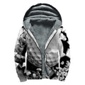 Golf Ball Breaking Wall Print Sherpa Lined Zip Up Hoodie