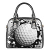 Golf Ball Breaking Wall Print Shoulder Handbag