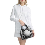 Golf Ball Breaking Wall Print Shoulder Handbag