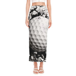 Golf Ball Breaking Wall Print Side Slit Maxi Skirt