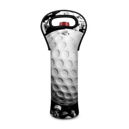 Golf Ball Breaking Wall Print Single Neoprene Wine Tote