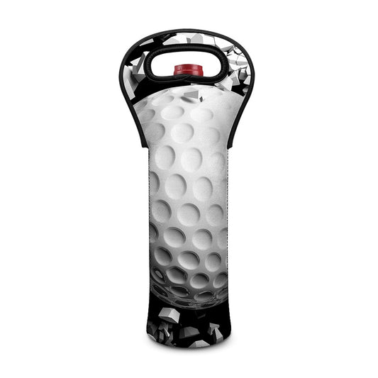 Golf Ball Breaking Wall Print Single Neoprene Wine Tote