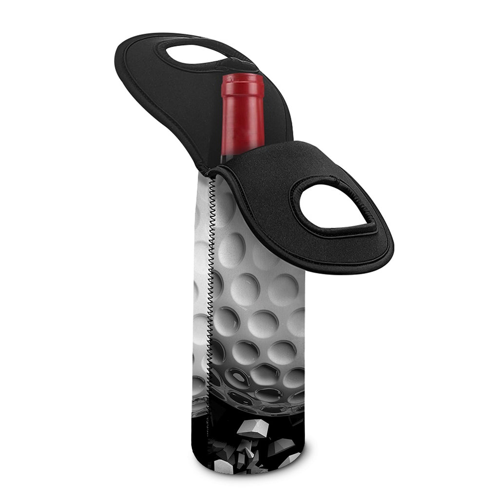 Golf Ball Breaking Wall Print Single Neoprene Wine Tote