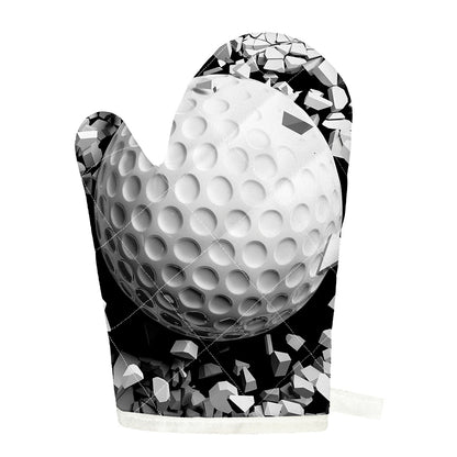 Golf Ball Breaking Wall Print Single Oven Mitt