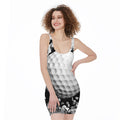 Golf Ball Breaking Wall Print Sleeveless Bodycon Dress