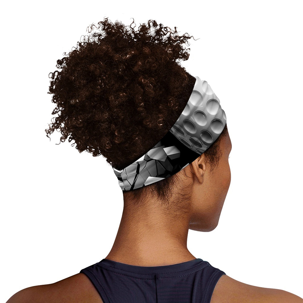 Golf Ball Breaking Wall Print Sports Headband