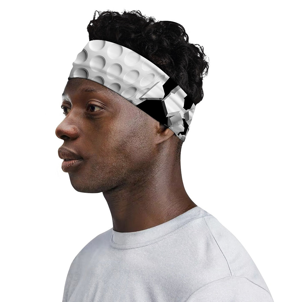Golf Ball Breaking Wall Print Sports Headband