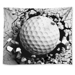 Golf Ball Breaking Wall Print Tapestry