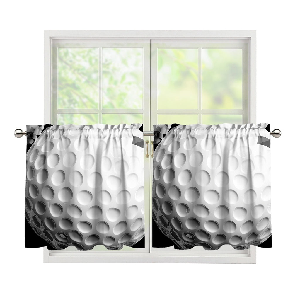 Golf Ball Breaking Wall Print Tier Curtains