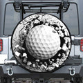 Golf Ball Breaking Wall Print Tire Cover