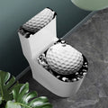 Golf Ball Breaking Wall Print Toilet Lid And Tank Cover Set