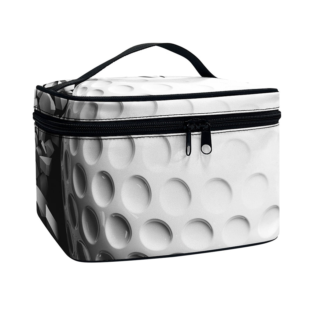 Golf Ball Breaking Wall Print Travel Makeup Bag
