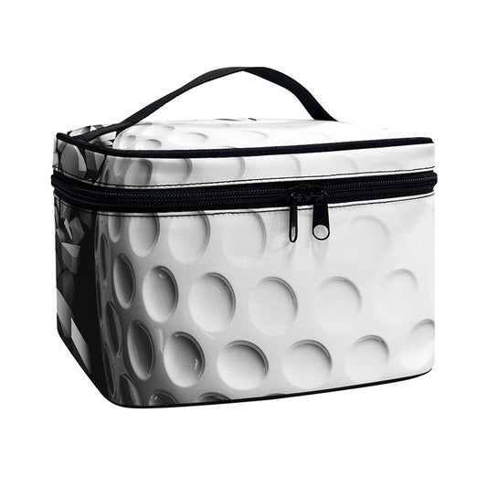 Golf Ball Breaking Wall Print Travel Makeup Bag