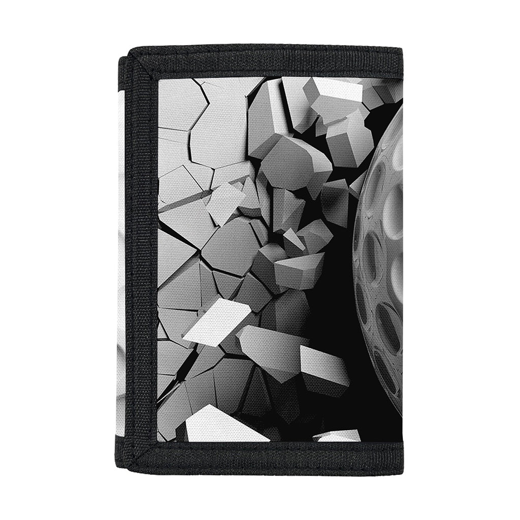 Golf Ball Breaking Wall Print Trifold Wallet