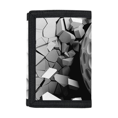 Golf Ball Breaking Wall Print Trifold Wallet