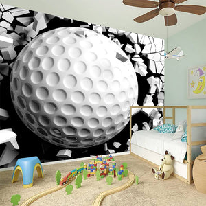 Golf Ball Breaking Wall Print Wall Sticker