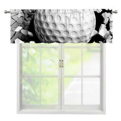 Golf Ball Breaking Wall Print Window Valance