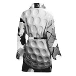 Golf Ball Breaking Wall Print Women's Bathrobe