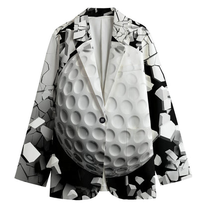 Golf Ball Breaking Wall Print Women's Blazer