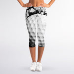Golf Ball Breaking Wall Print Women's Capri Leggings