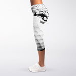 Golf Ball Breaking Wall Print Women's Capri Leggings