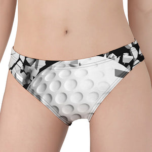 Golf Ball Breaking Wall Print Women's Panties