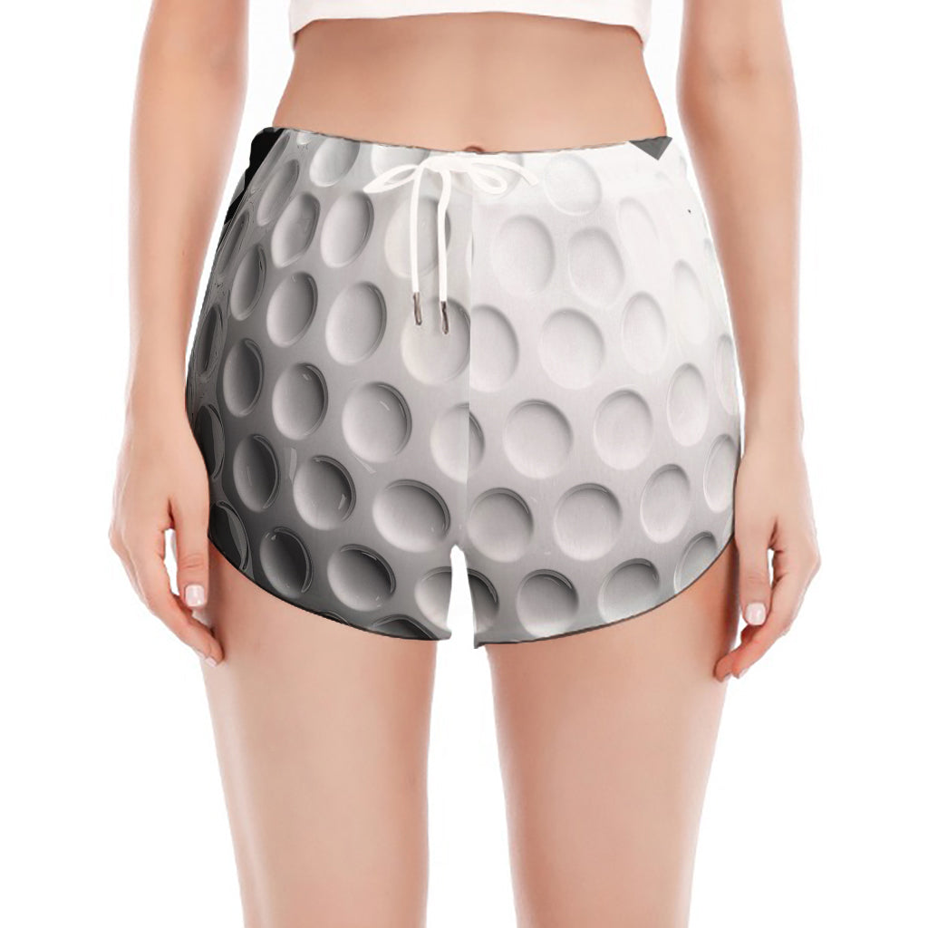 Golf Ball Breaking Wall Print Women's Split Running Shorts