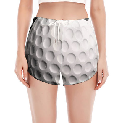 Golf Ball Breaking Wall Print Women's Split Running Shorts