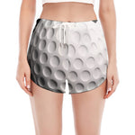 Golf Ball Breaking Wall Print Women's Split Running Shorts