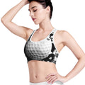 Golf Ball Breaking Wall Print Women's Sports Bra