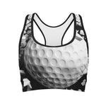 Golf Ball Breaking Wall Print Women's Sports Bra
