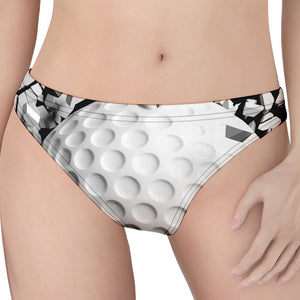 Golf Ball Breaking Wall Print Women's Thong