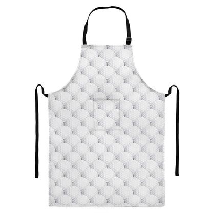 Golf Ball Pattern Print Bib Apron With Pocket
