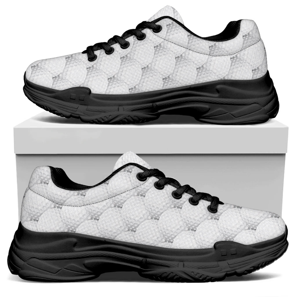 Golf Ball Pattern Print Black Chunky Shoes