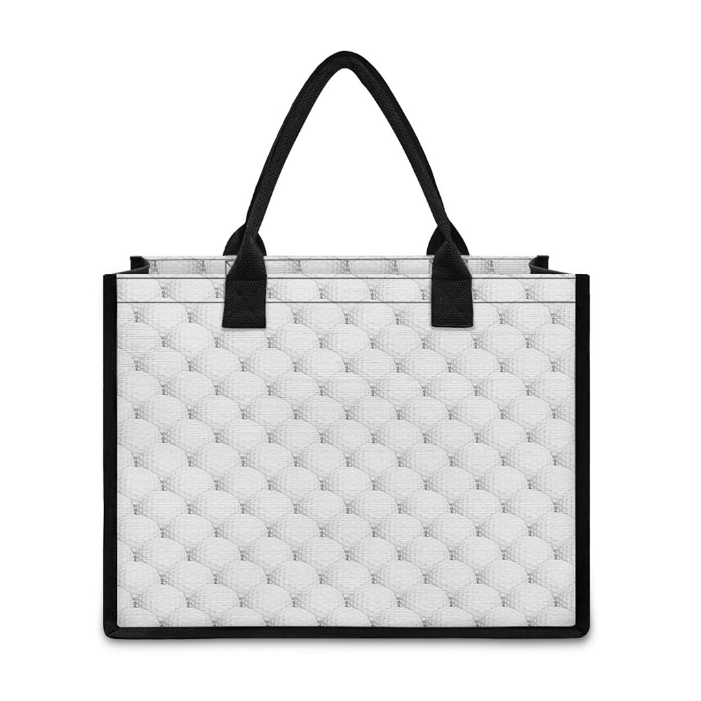Golf Ball Pattern Print Canvas Tote Bag