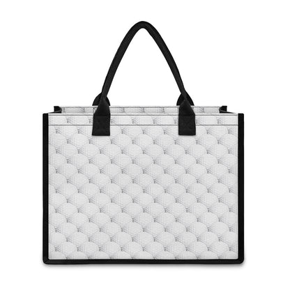 Golf Ball Pattern Print Canvas Tote Bag