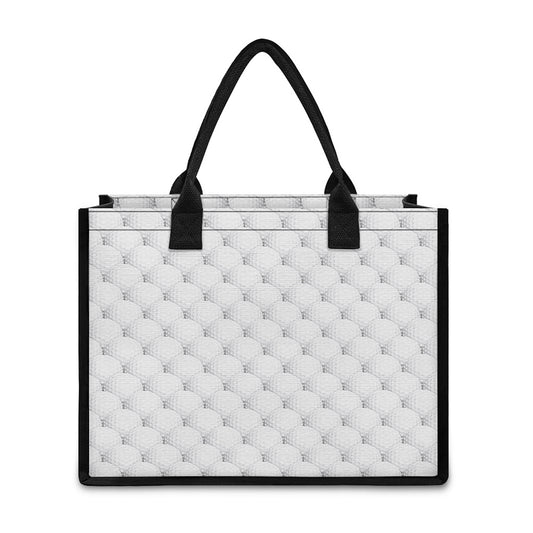Golf Ball Pattern Print Canvas Tote Bag