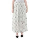 Golf Ball Pattern Print Chiffon Maxi Skirt