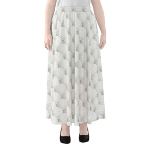 Golf Ball Pattern Print Chiffon Maxi Skirt