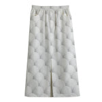 Golf Ball Pattern Print Cotton Front Slit Maxi Skirt